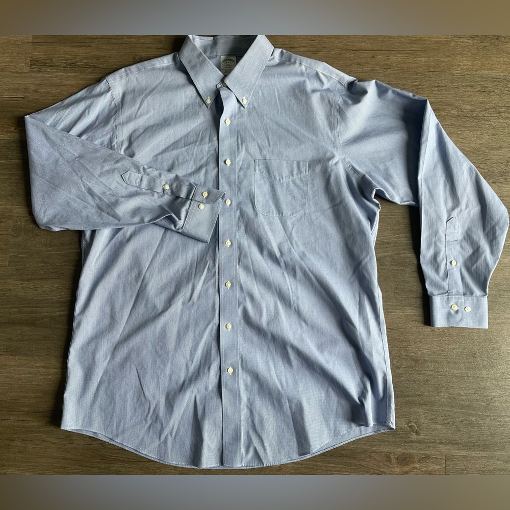 Brooks Brothers Regent Button Down Shirt Mens 18 6/7 Non Iron Oxford Cotton